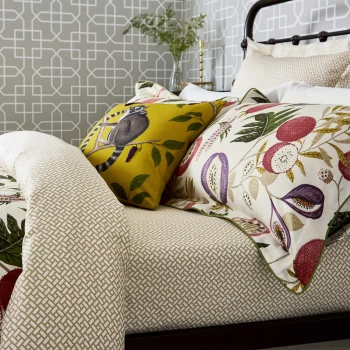 Image of Sanderson Jackfruit Double Fitted Sheet, Fig & Olive