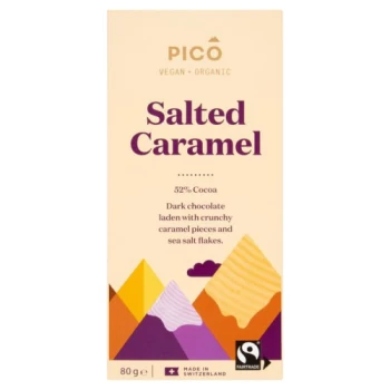 image of Pico Organic Salted Caramel Chocolate - 80g (Case of 10) (10 minimum)