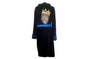 image of Biggie Smalls - Crown Unisex Bathrobe - Black