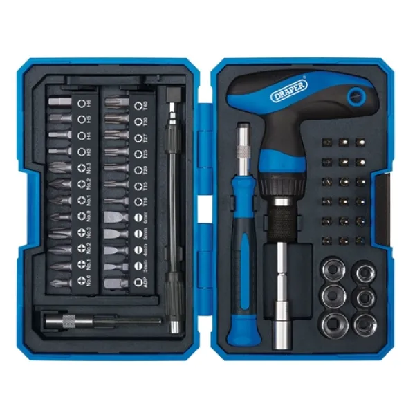 Image of Draper T-Handle Ratchet Screwdriver Set (53 Piece)