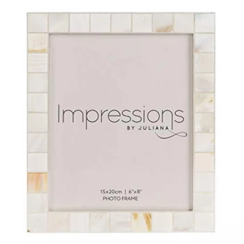 image of 6" x 8" - Impressions Shell Mosaic Inlay Photo Frame