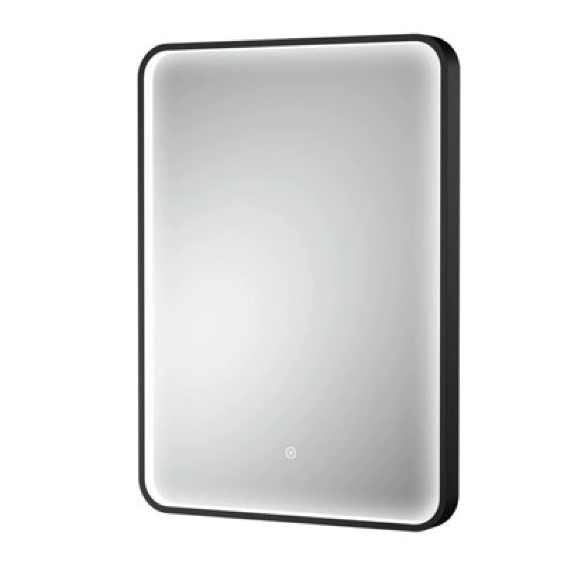 Image of Hudson Reed Pictor LED Touch Sensor Inset Framed Mirror With Demister, Matt Black, 700 X 500 mm