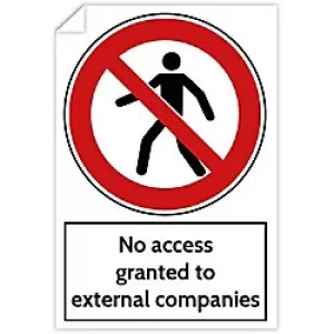 Image of Trodat Health and Safety Sticker No access granted to external employees PVC 20 x 30cm Pack of 3