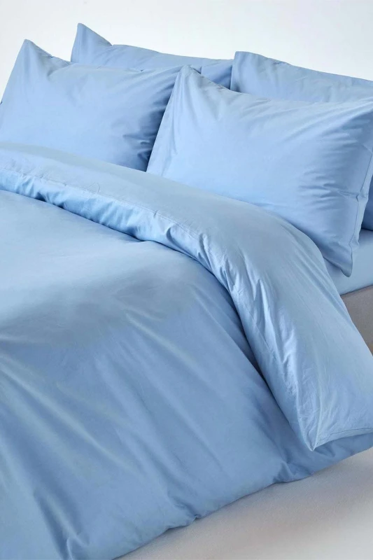 Image of Homescapes King Size Blue Egyptian Cotton Duvet Cover Set 200 TC