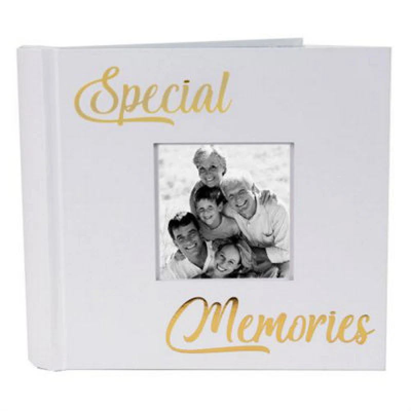 Image of Happy Homewares Modern Special Memories Photo Album With Gold Foil Text - Holds 80 4X6 Pictures