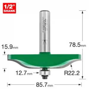 Image of Trend CRAFTPRO Ogee Panel Mould Bearing Guided Router Cutter 85.7mm 15.9mm 1/2"