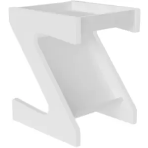 Image of Naples Side End Table White z Shaped Storage sturdy hard wearing