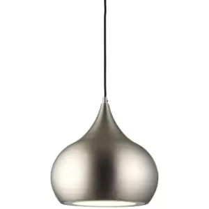 Image of Endon Directory Lighting - Endon Brosnan - 1 Light Dome Ceiling Pendant Matt Nickel