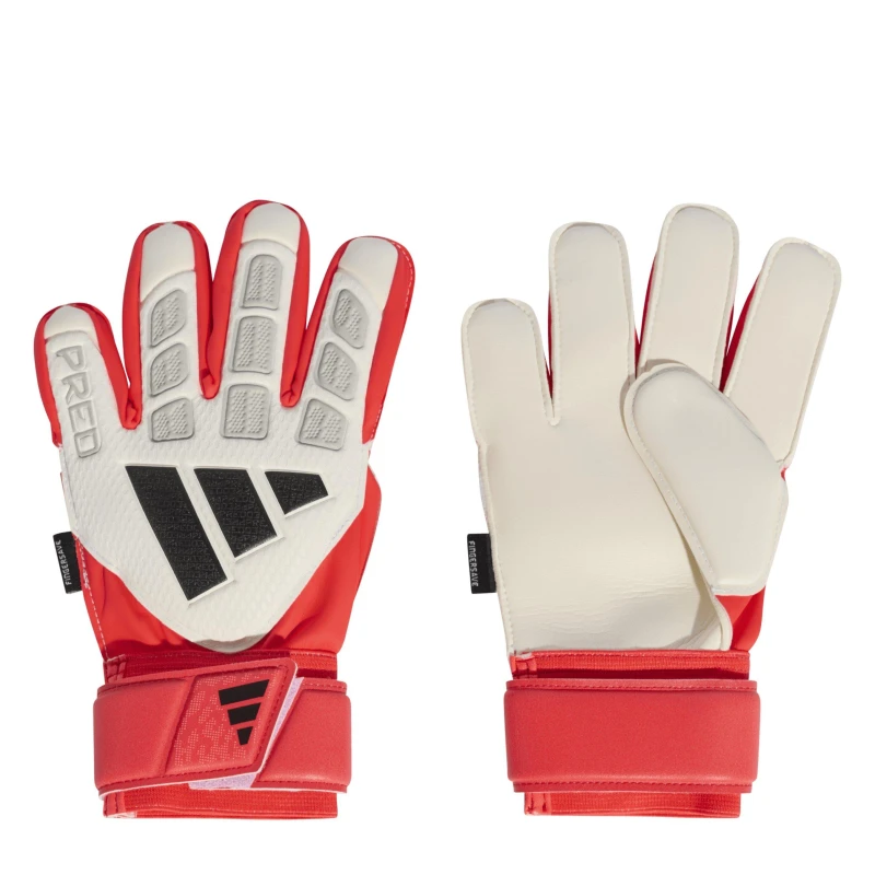 Image of adidas Predator Match Fingersave Goalkeeper Gloves Juniors White/Red unisex 4