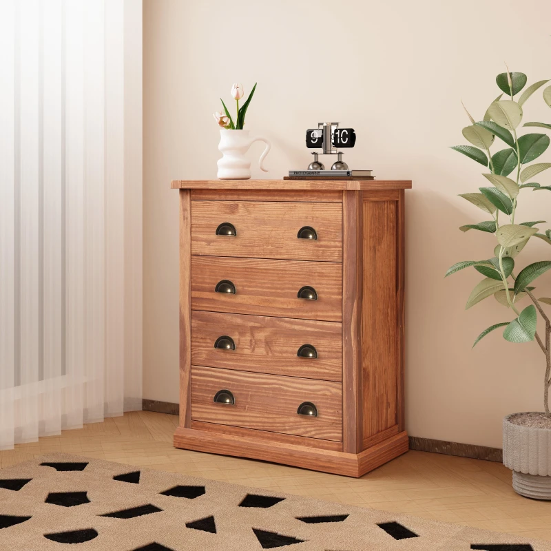 Image of Cabinet Bits Tirolo 4 Drawer Chest Of Drawers Brass Cup Handle