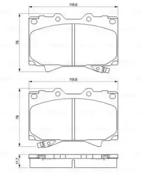 Image of Bosch 0986424640 BP357 Brake Pad Set Disc Brake Front Axle