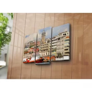 Image of 3KBPAT-8 Multicolor Decorative Canvas Painting (3 Pieces)
