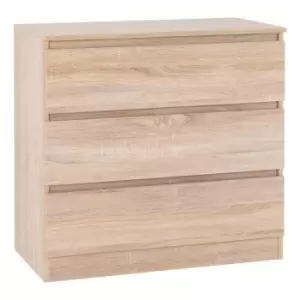 Image of Seconique Malvern 3 Drawer Chest - Sonoma Oak Effect
