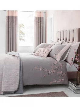 Image of Catherine Lansfield Embroidered Blossom Bedspread