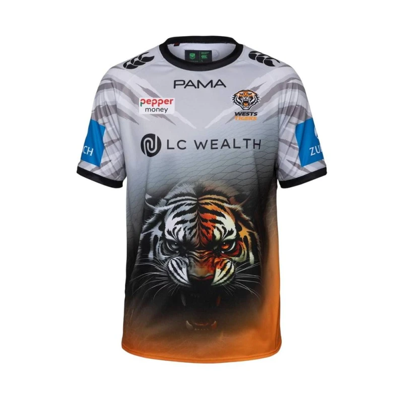 Image of Canterbury Mens West Tigers Training T-Shirt in Grey Size: Small Grey Male S
