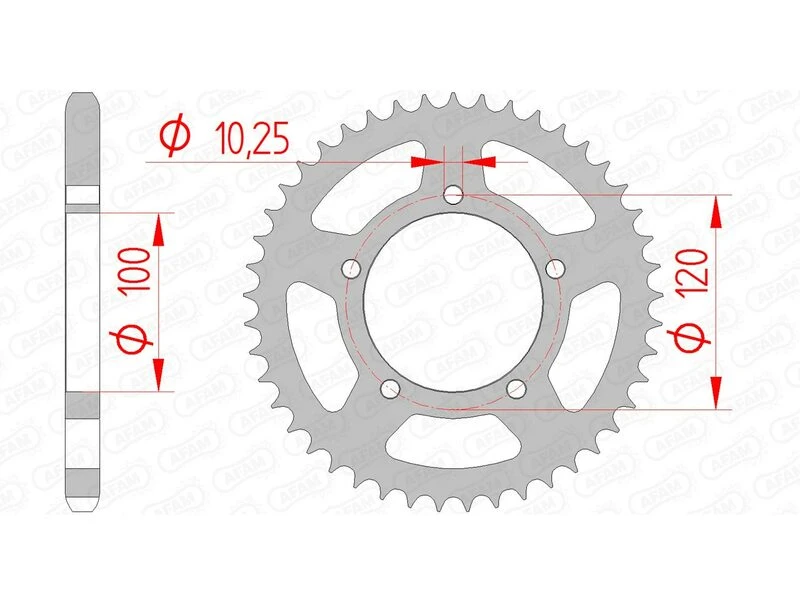 Image of AFAM Steel Standard Rear Sprocket 35800 - 525