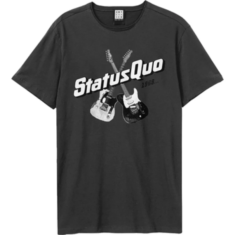 Image of Amplified Amplified Men Timeless Badge Status Quo T-Shirt in Charcoal Size: X-Small Charcoal XS Male 5063693954758