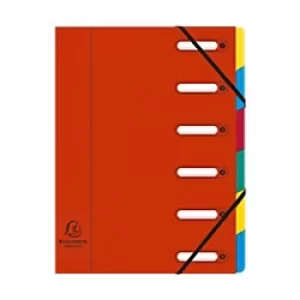 Image of Exacompta Multipart File Harmonika A4, 6 Sections, Red, Pack of 8
