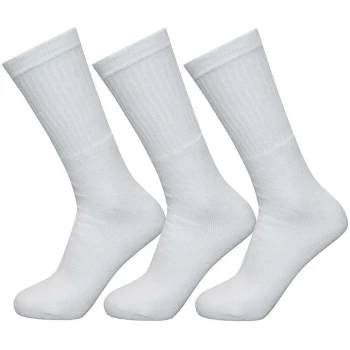 Image of Multi Sport Crew Socks (3 Pairs) - 8-12 - White - Exceptio