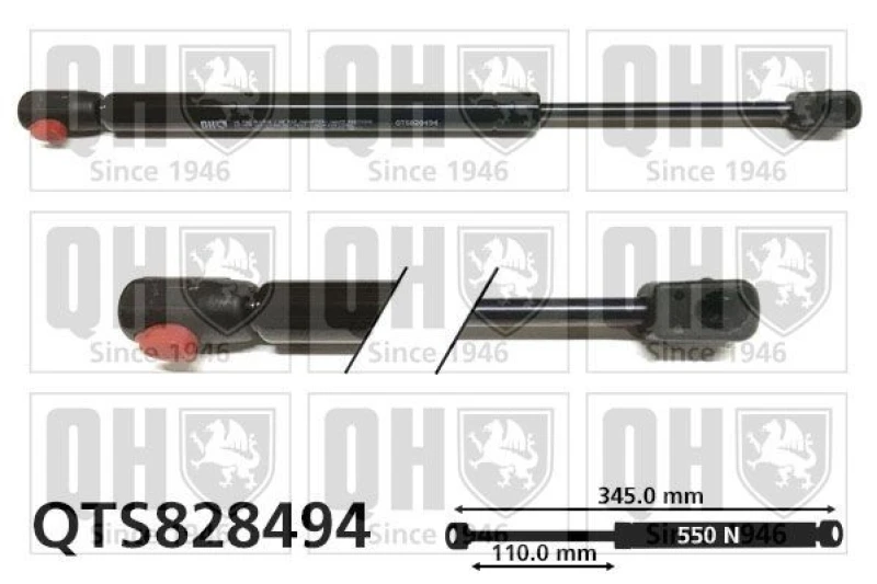 Image of QUINTON HAZELL Bonnet strut QUINTON HAZELL QTS828494