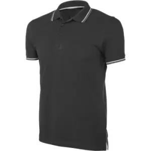 image of Kariban Mens Contrast Short Sleeve Polo Shirt (2XL) (Black)