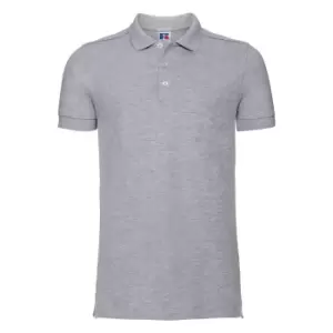 Image of Russell Mens Stretch Short Sleeve Polo Shirt (XL) (Light Oxford)