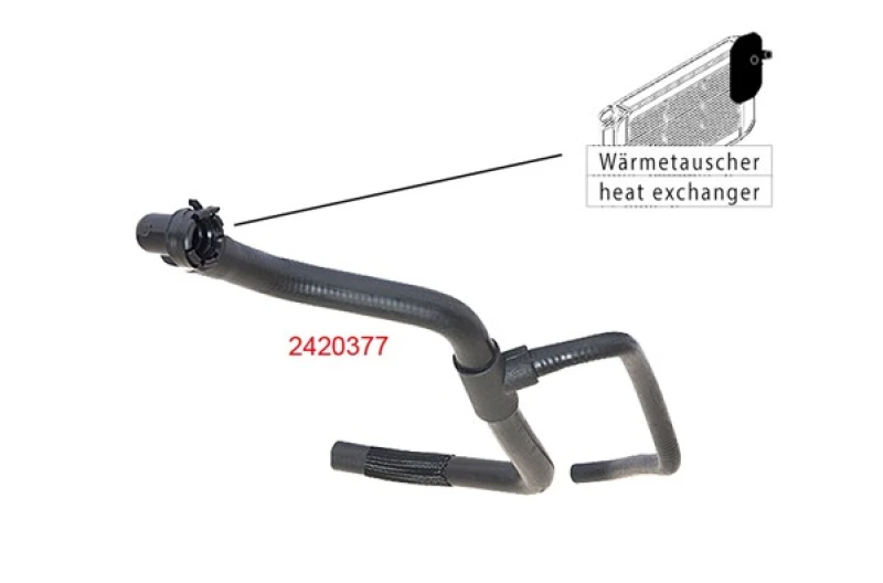 Image of METZGER 2420377 Radiator Hose GREENPARTS EPDM (ethylene propylene diene Monomer (M-class) rubber) EPDM (ethylene propylene diene Monomer (M-class) rub
