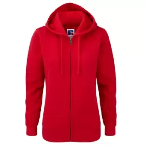 image of Russell Ladies Premium Authentic Zipped Hoodie (3-Layer Fabric) (M) (Classic Red)