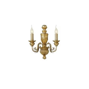 Image of Dora 2 Light Indoor Candle Wall Light Antique Brass, E14