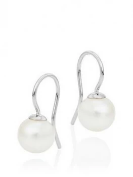 image of Beaverbrooks 9Ct White Gold Freshwater Cultured Pearl Hook Earrings