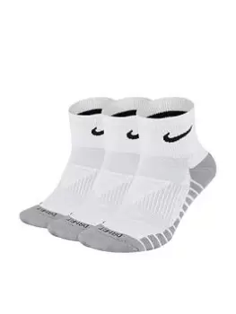 image of Nike Training Everyday Max Cushioned Ankle Socks - White/Grey/Black, White/Grey/Black Size M Men