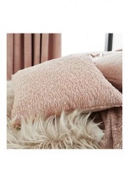 Image of By Caprice Vivian Sparkle Faux Fur Cushion - Blush
