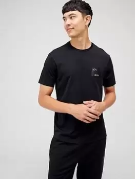 Image of Armani Exchange AX Small You, Me, Us Logo T-Shirt - Black Size M Men