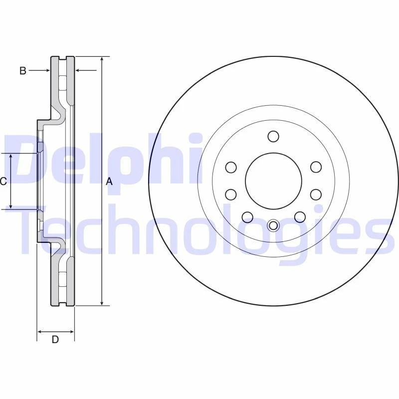 Image of DELPHI Brake disc DELPHI BG4944C