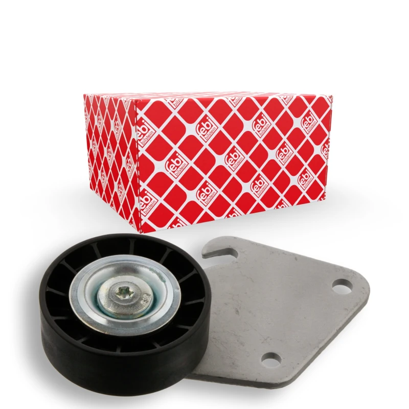 Image of FEBI BILSTEIN 17543 Idler Pulley with holder Plastic Deflection/Guide Pulley,v-ribbed belt (312)