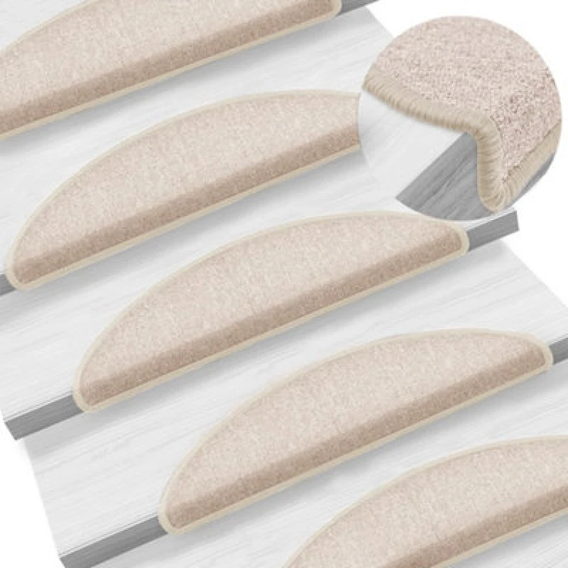 Image of VIDAXL Carpet Stair Treads 15 pcs Taupe 56x17x3cm Vidaxl 133882
