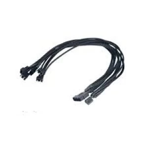 image of Akasa AK-CBFA03-45 FLEXA FP5 4-Pin Molex to 5 x 4-Pin PWM Fan (5 x M (1 with RPM Feedback for Motherboard)) 0.45m Black...