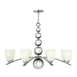 Image of 8 Bulb Chandelier LIght Highly Polished Nickel LED E27 60W