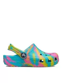 Image of Crocs Classic Clog Marble Kids, Blue, Size 1 Older