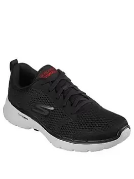 Image of Skechers Go Walk 6 Hyper Pillar Mesh Lace Up Trainer, Black, Size 11, Men