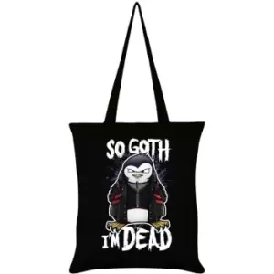 image of Psycho Penguin So Goth I'm Dead Tote Bag (One Size) (Black) - Black