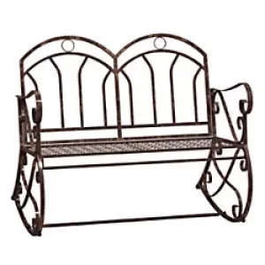 Image of Outsunny Rocking Chair 84B-081 Metal Bronze Red