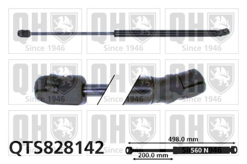 Image of QUINTON HAZELL Tailgate strut QUINTON HAZELL QTS828142