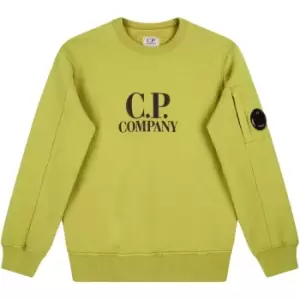 Image of CP COMPANY Boys Lens Logo Sweatshirt - Yellow