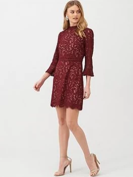 image of Oasis Lace Dress, Burgundy, Size 10, Women