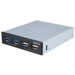 image of Akasa InterConnect S (V3) 3.5" USB3.0 & USB2.0 Hub (AK-ICR-12V3)