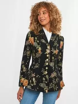 Image of Joe Browns Stand Out From The Crowd Jacket -black Floral, Black, Size 10, Women