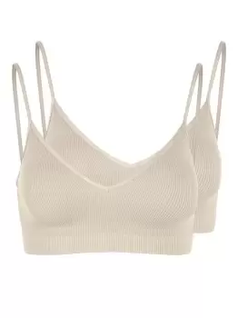 image of PIECES 2-pack Bra Women Beige