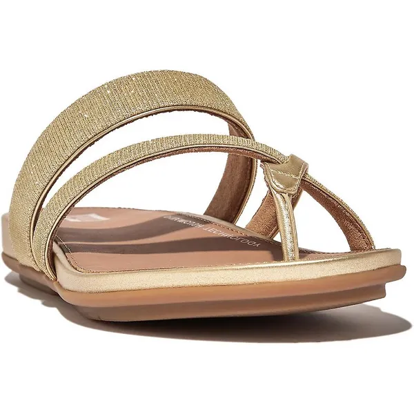 Image of Fitflop Womens Gracie Shimmerlux Strappy Toe Post Sandals UK Size 4 (EU 37) Platino FIT077-PLATIN-4