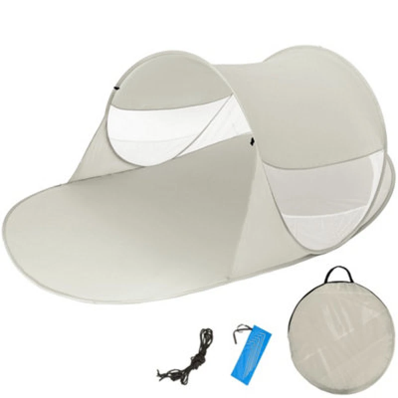 Image of Tectake Tent Angelika - Pop-Up Beach Shelter, Fiberglass Poles - Grey